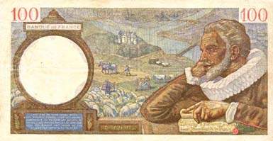 Billet de 100 francs SULLY - Du 19 mai 1939 au 15 mai 1942 - dos