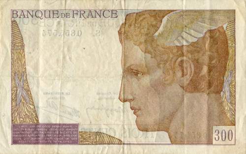 Billet de 300 francs type 1938 - Emis du 6 octobre 1938 au 9 f�vrier 1939 - dos