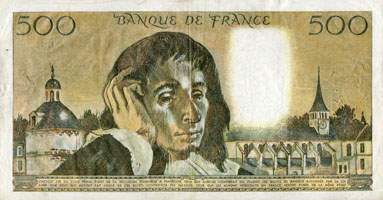 Billet de 500 francs LA PAIX - Du 4 janvier 1940 au 19 avril 1945 - dos