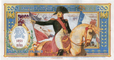 Billet fantaisie 200 francs de la Banque Imp�riale de France dat� 12-11-2021 - s�rie U03 - n� 00402 - oeuvre de Franck Medina - dos