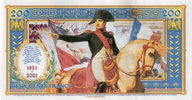 Billet fantaisie 200 francs de la Banque Imp�riale de France dat� 5-5-2021 -  n� 00142 - oeuvre de Franck Medina - dos
