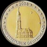 Allemagne 2008 - Hambourg: Eglise Saint-Michaelis - 2 euro commémorative