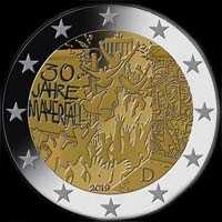 Allemagne 2019 - 30 ans de la Chute du Mur de Berlin - 2 euro commémorative