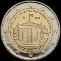 Gr�ce 2026 - Centenaire de l'Ac�d�mie d'Ath�nes - 2 euro comm�morative