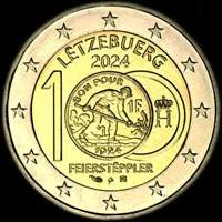 Luxembourg 2024 - 100 ans des pices en franc  l'effigie du Feierstppler - 2 euro commmorative