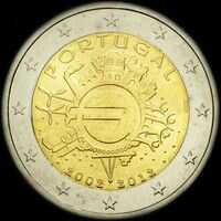 Portugal 2012 - 10 ans de circulation de l'euro - 2 euro commémorative