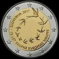 Slovénie 2017 - 10 ans de l'introduction de l'euro en Slovénie - 2 euro commémorative