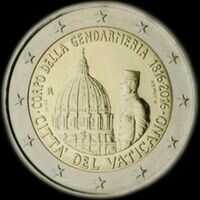 Vatican 2016 - 200 ans du Corps de la Gendarmerie Vaticane - 2 euro commémorative