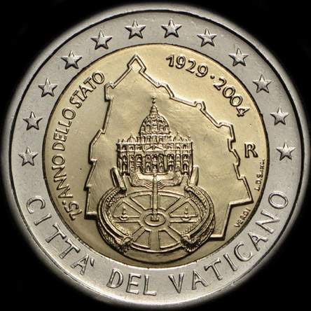Vatican 2004 - 75 ans de l'Etat de la Cit� du Vatican - 2 euro comm�morative