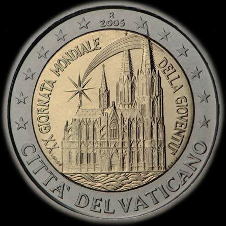 Vatican 2005 - Journ�es Mondiales de la Jeunesse � Cologne - 2 euro comm�morative
