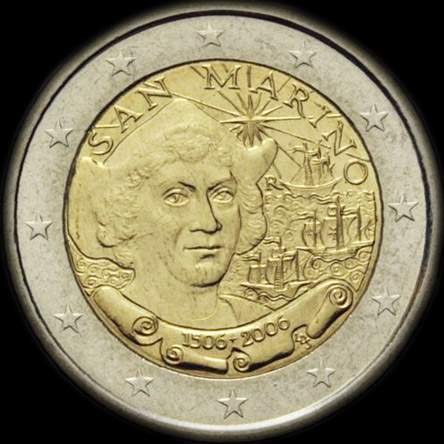Saint-Marin 2006 - 500 ans de la mort de Christophe Colomb - 2 euro comm�morative