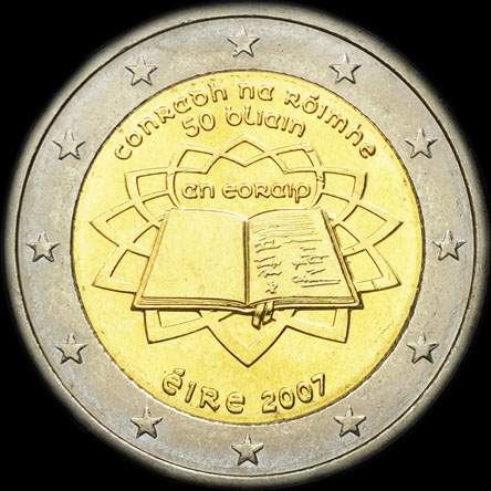 Irlande 2007 - 50 ans du Trait� de Rome - 2 euro comm�morative