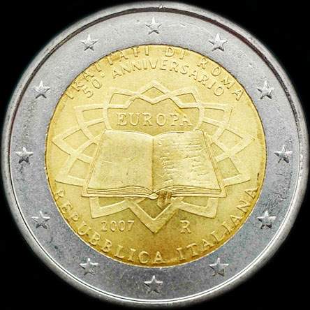 Italie 2007 - 50 ans du Trait� de Rome - 2 euro comm�morative
