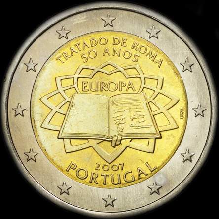 Portugal 2007 - 50 ans du Trait� de Rome - 2 euro comm�morative