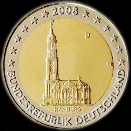 Allemagne 2008 - Hambourg: Eglise Saint-Michaelis - 2 euro comm�morative