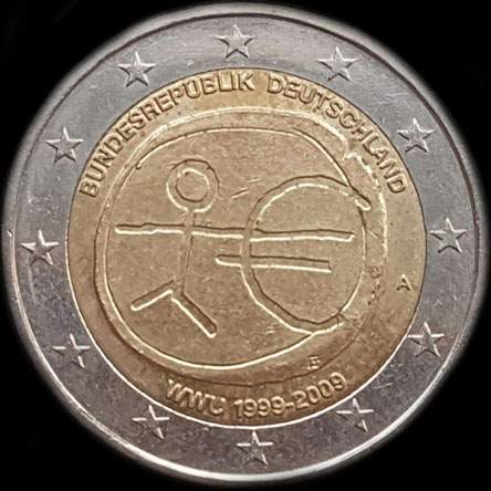 Allemagne 2009 - 10 ans de l'UEM - 2 euro commémorative
