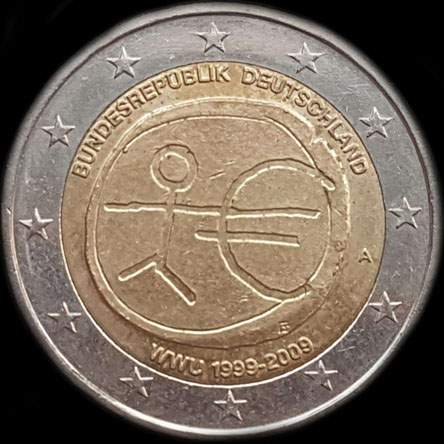 Allemagne 2009 - 10 ans de l'UEM - 2 euro comm�morative