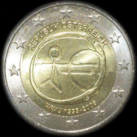 Autriche 2009 - 10 ans de l'UEM - 2 euro comm�morative