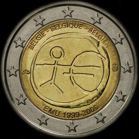 Belgique 2009 - 10 ans de l'UEM - 2 euro comm�morative