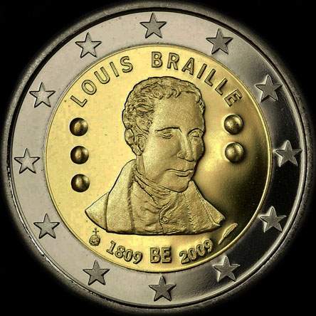 Belgique 2009 - 200 ans de Louis Braille - 2 euro comm�morative