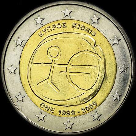 Chypre 2009 - 10 ans de l'UEM - 2 euro comm�morative