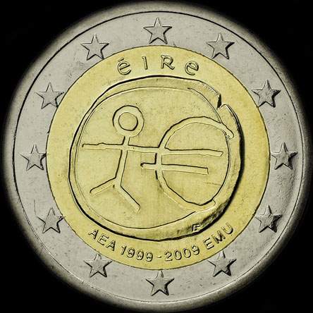 Irlande 2009 - 10 ans de l'UEM - 2 euro comm�morative