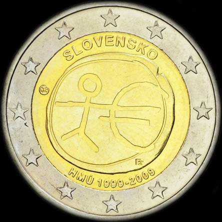 Slovaquie 2009 - 10 ans de l'UEM - 2 euro comm�morative