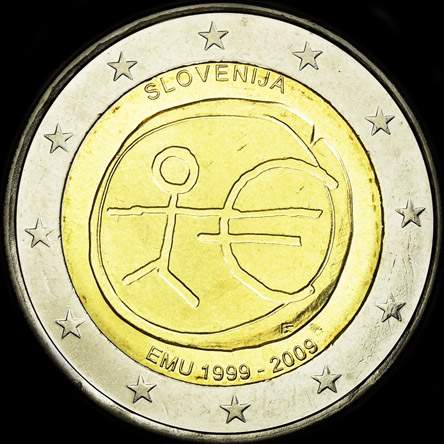 Slovénie 2009 - 10 ans de l'UEM - 2 euro commémorative