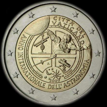 Vatican 2009 - Ann�e Internationale de l'Astronomie - 2 euro comm�morative