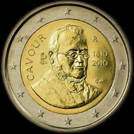 Italie 2010 - 200 ans de Camillo Benso, Comte de Cavour - 2 euro comm�morative