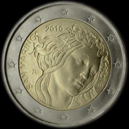 Saint-Marin 2010 - 500 ans de la mort de Sandro Botticelli - 2 euro comm�morative