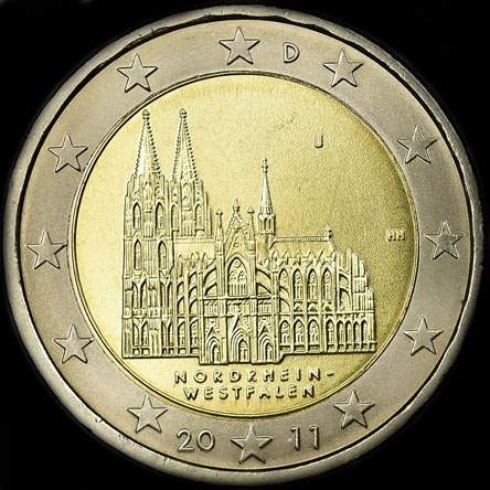 Allemagne 2011 - Rhénanie-du-Nord-Westphalie: Cathédrale de Cologne - 2 euro commémorative