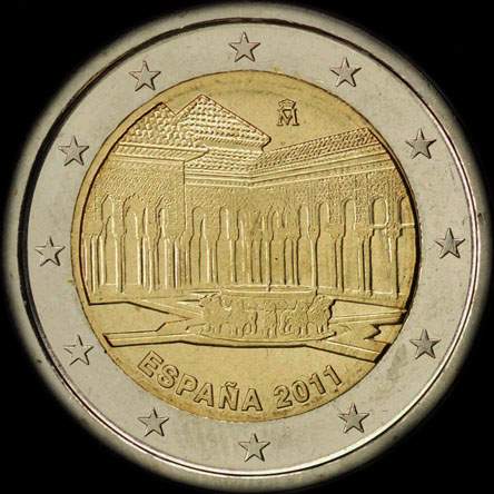Espagne 2011 - L'Alhambra de Grenade - H�ritage Mondial de l'Unesco - 2 euro comm�morative