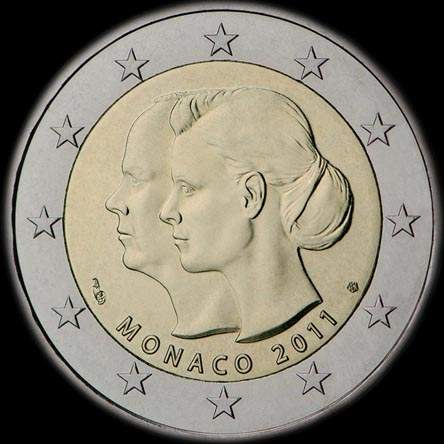 Monaco 2011 - Mariage du Prince Albert II et Charl�ne Wittstock - 2 euro comm�morative