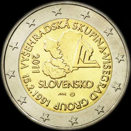 Slovaquie 2011 - 20 ans de la fondation du Groupe de Visegrád - 2 euro commémorative