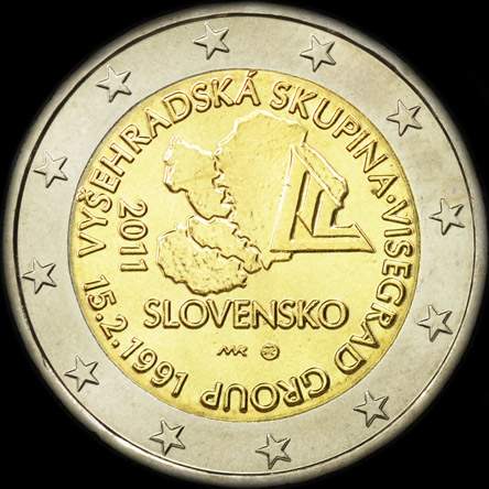 Slovaquie 2011 - 20 ans de la fondation du Groupe de Visegr�d - 2 euro comm�morative