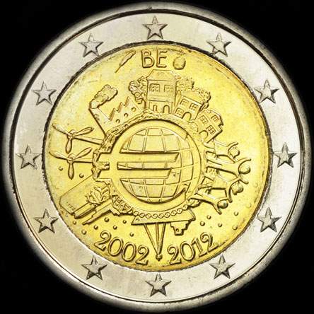 Belgique 2012 - 10 ans de circulation de l'euro - 2 euro comm�morative