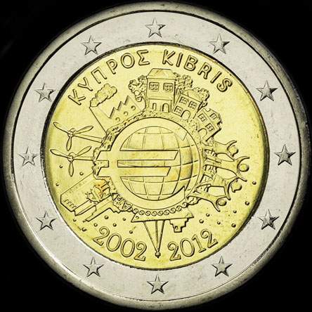 Chypre 2012 - 10 ans de circulation de l'euro - 2 euro commémorative