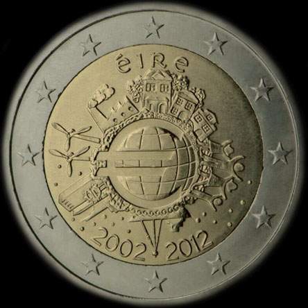 Irlande 2012 - 10 ans de circulation de l'euro - 2 euro comm�morative