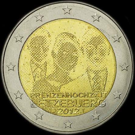 Luxembourg 2012 - Mariage du Grand-Duc Guillaume avec la Comtesse St�phanie de Lannoy - 2 euro comm�morative