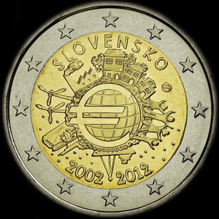 Slovaquie 2012 - 10 ans de circulation de l'euro - 2 euro comm�morative