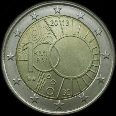 Belgique 2013 - 100 ans de l'Institut M�t�orologique Royal - 2 euro comm�morative