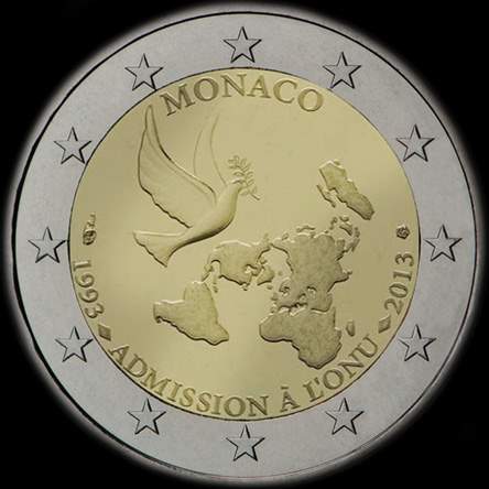 Monaco 2013 - 20 ans de l'admisson à l'ONU - 2 euro commémorative