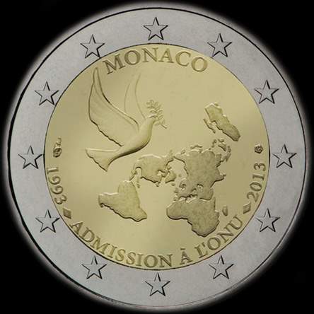 Monaco 2013 - 20 ans de l'admisson � l'ONU - 2 euro comm�morative