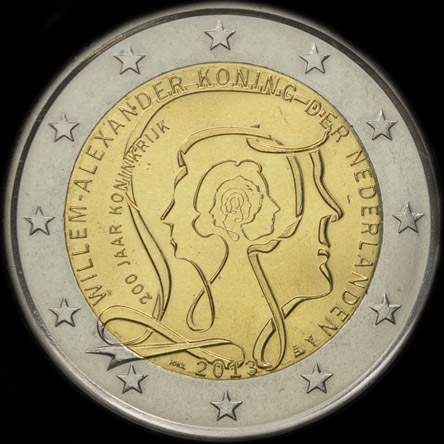 Pays-Bas 2013 - 200 ans du Royaume - 2 euro comm�morative