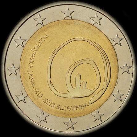 Slov�nie 2013 - 800 ans de la d�couverte des grottes de Postojna - 2 euro comm�morative
