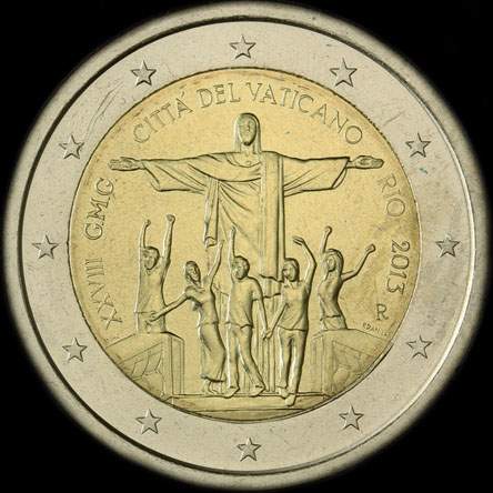 Vatican 2013 - Journ�es Mondiales de la Jeunesse � Rio de Janeiro - 2 euro comm�morative