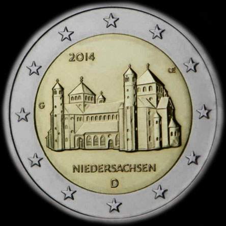 Allemagne 2014 - Basse-Saxe: Eglise Saint-Michel d'Hildesheim - 2 euro comm�morative