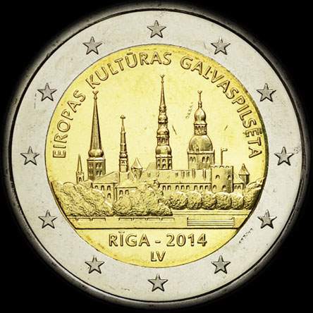 Lettonie 2014 - Riga, Capitale Europ�enne de la Culture - 2 euro comm�morative