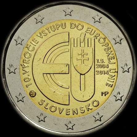 Slovaquie 2014 - 10 ans de l'entr�e dans l'UE - 2 euro comm�morative